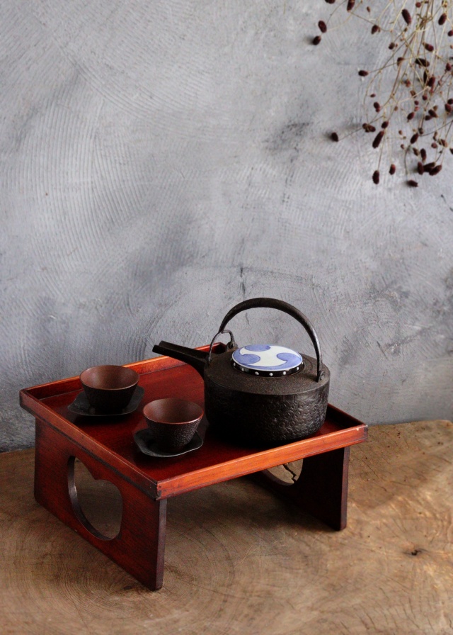 春慶塗り 足付き膳 透かし お盆 お膳 Antique Sam's Collection