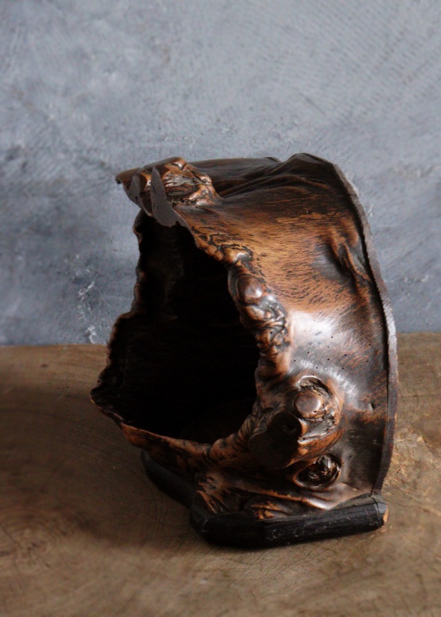 木の瘤厨子入り恵比寿大黒像　木彫　民藝　厨子　木彫仏