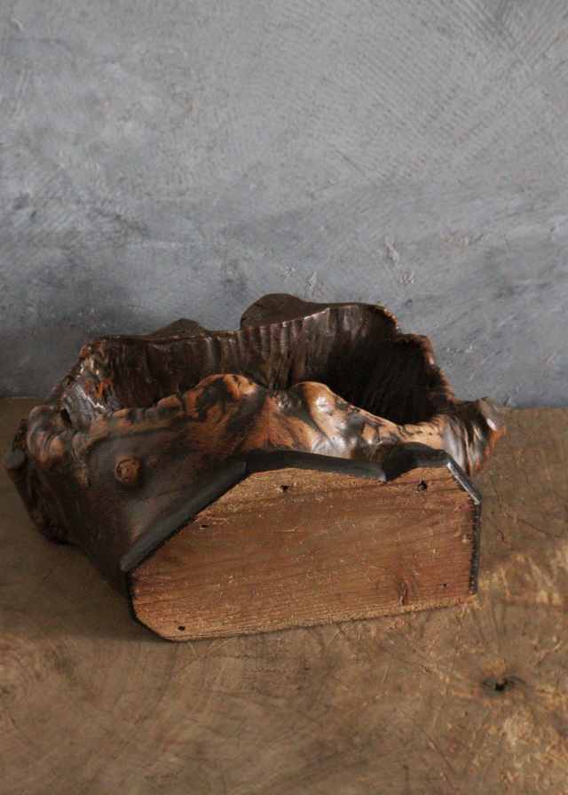 木の瘤厨子入り恵比寿大黒像　木彫　民藝　厨子　木彫仏