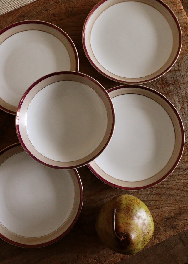 モダンなパン皿 レトロ 5枚セット MARUMI陶園