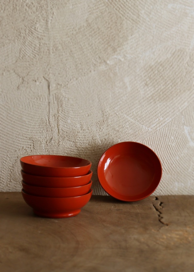 輪島朱塗碗 朱塗向付 小皿5枚 漆皿 朱塗皿 5枚組