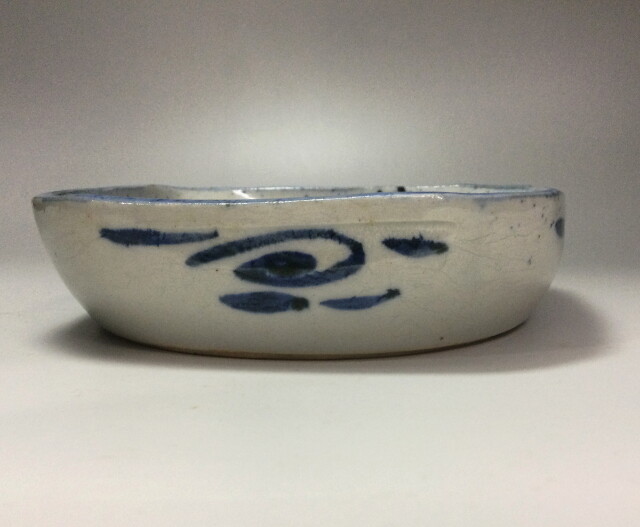 古美術　染付小皿　小鉢 共箱　XG44-6 菱形 染付 豆皿 小皿 - 生活骨董と古布のアンティークショップ