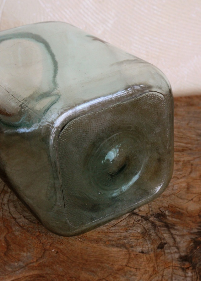 古いガラス瓶　アルミ蓋　保存瓶　古道具　透明ガラス　アンティーク　ガラスボトル　