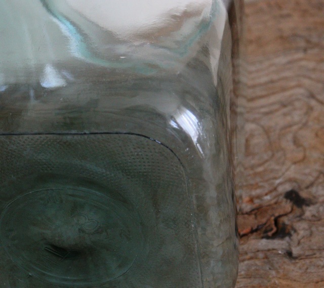 古いガラス瓶　アルミ蓋　保存瓶　古道具　透明ガラス　アンティーク　ガラスボトル　