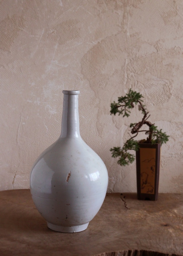 喜名・知花 焼締台付瓶 徳利 琉球美術 古美術 酒器 古道具 アンティーク 徳利 とっくりアンティーク 一輪挿し 染付 酒瓶 山水画 昔の酒器