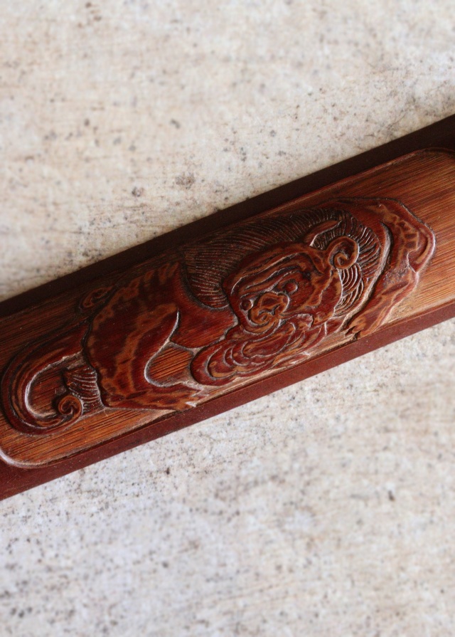 時代茶則　瑞獣・霊獣紋　古竹　古木　茶則　茶合　茶量　煎茶　煎茶道具　枯木　古玩　古材