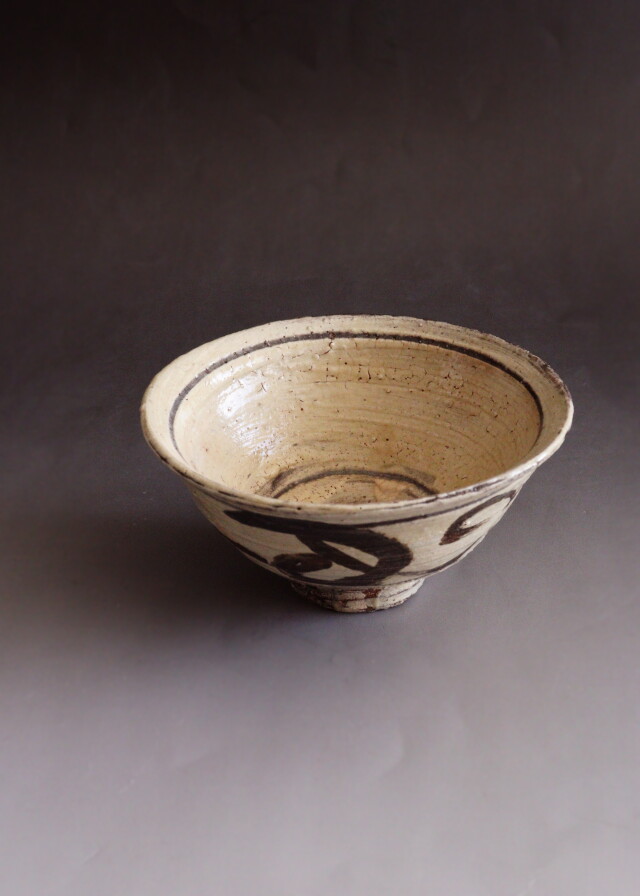 鶏龍山刷毛目　青葉太陽作　茶道具  刷毛目　鉄絵　鶏龍山　李朝茶碗　古作