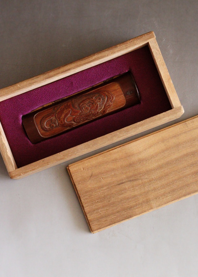 時代茶則　瑞獣・霊獣紋　古竹　古木　茶則　茶合　茶量　煎茶　煎茶道具　枯木　古玩　古材