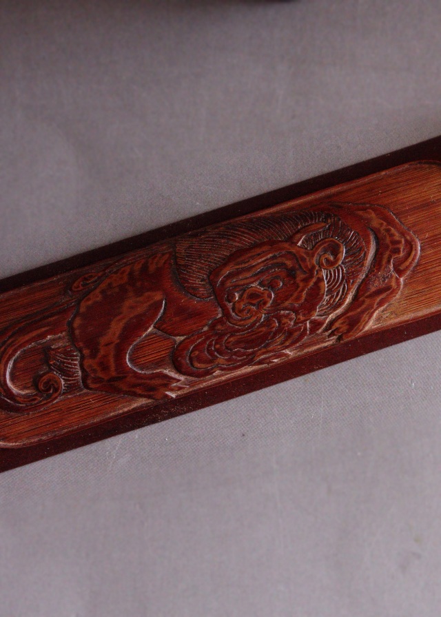 時代茶則　瑞獣・霊獣紋　古竹　古木　茶則　茶合　茶量　煎茶　煎茶道具　枯木　古玩　古材