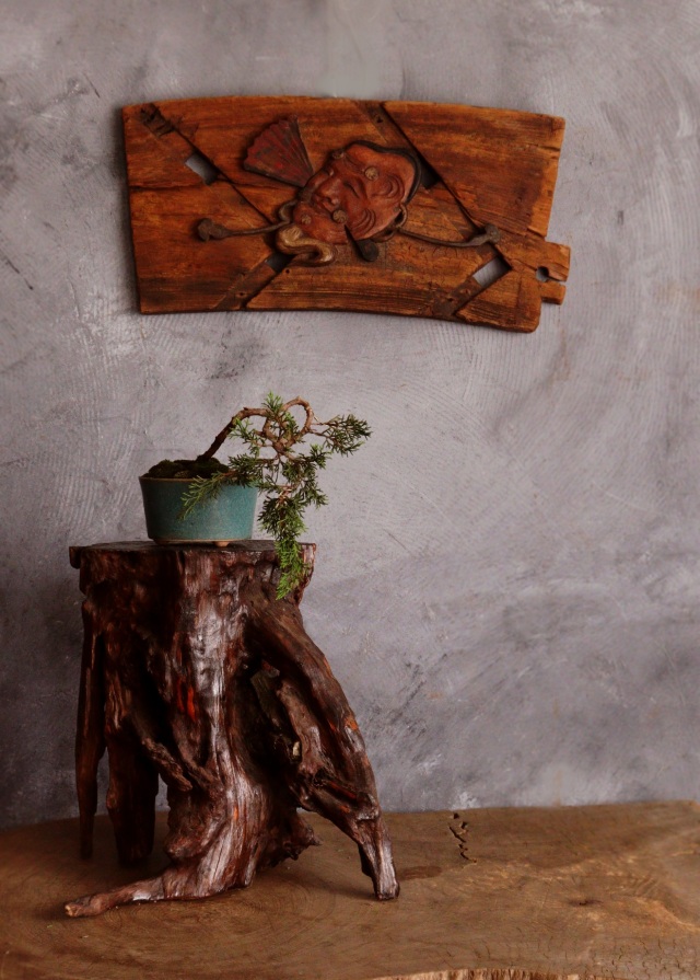 古木花台　珪化木　花台　根瘤　古玩　古材　盆栽台　飾り台　