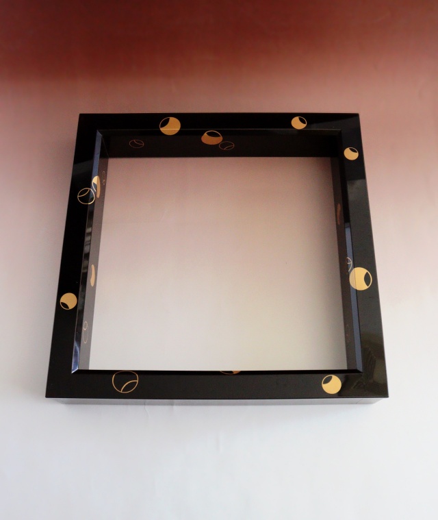 壷々蒔絵炉縁 塗師平安胡春作 蒔絵 茶道具 炉