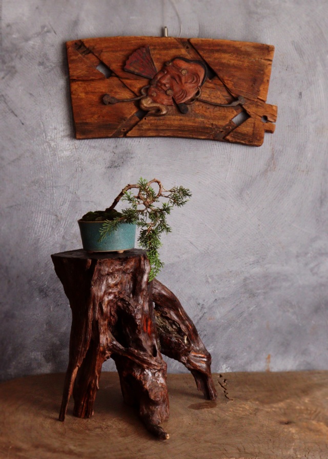 古木花台　珪化木　花台　根瘤　古玩　古材　盆栽台　飾り台　