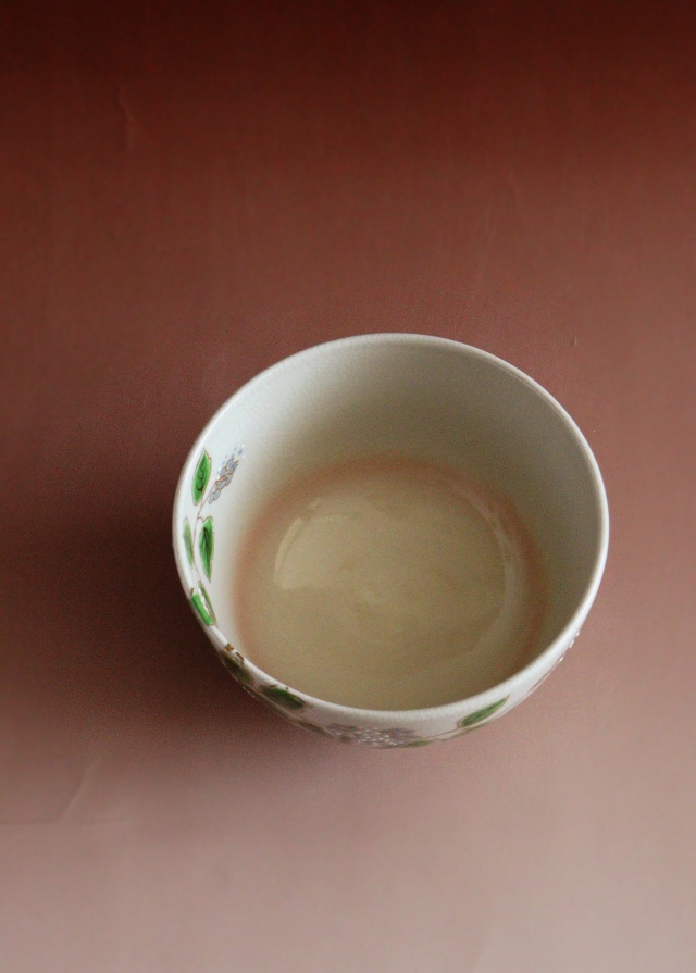 仁清写菖蒲紫陽花絵茶碗　中村陶彩作茶碗　京焼　茶道具　抹茶碗　