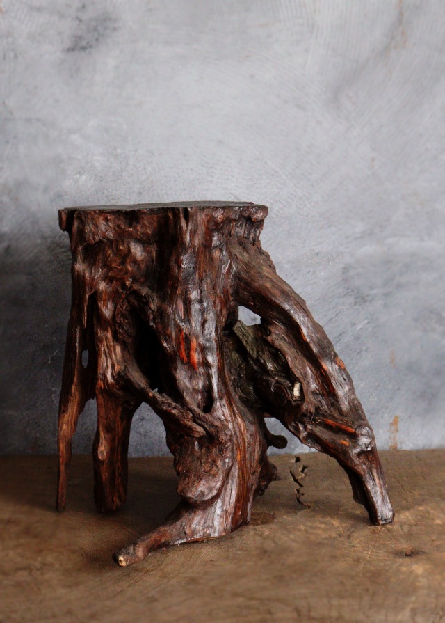 古木花台　珪化木　花台　根瘤　古玩　古材　盆栽台　飾り台　