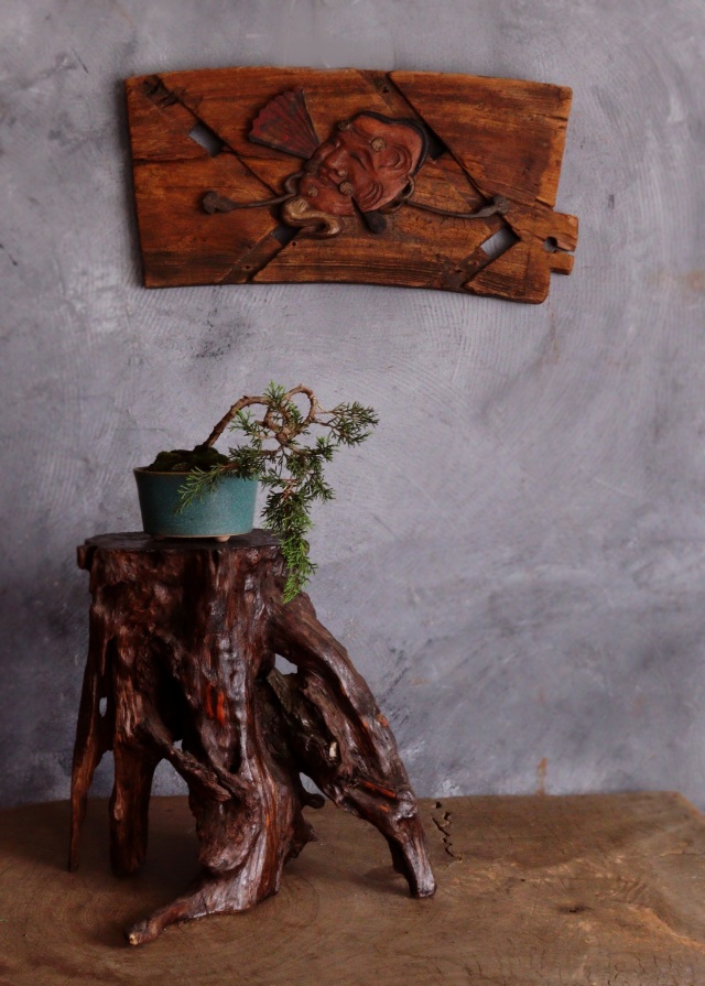 古木花台　珪化木　花台　根瘤　古玩　古材　盆栽台　飾り台　