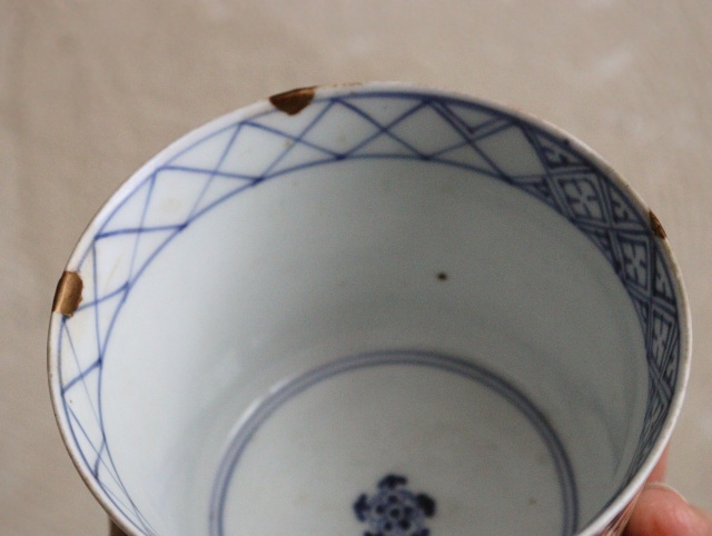 色絵大蕎麦猪口　古伊万里　伊万里　ソバチョコ　向付　鉢　金継