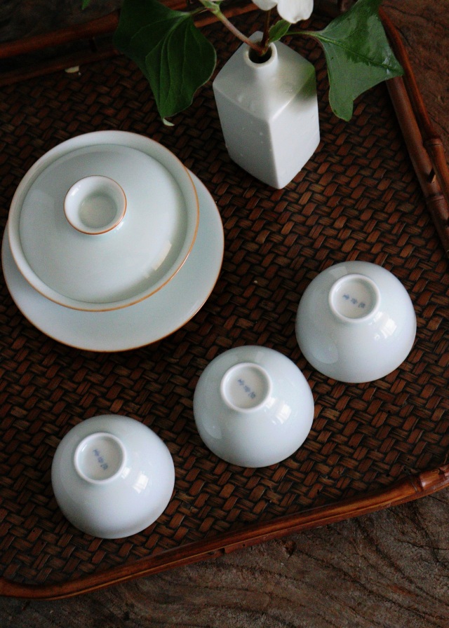 景徳鎮白磁茶壷　 抱翁堂 白磁急須　影青　ガイワン　蓋碗　茶器3客　中国茶　煎茶器　急須　茶注　茶壷　白磁器