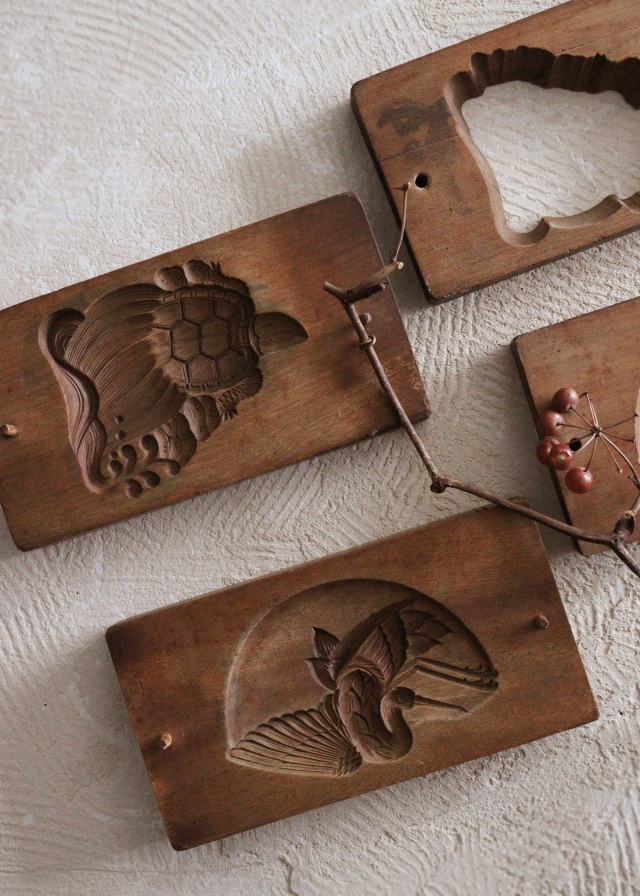 菓子型　鶴・亀　縁起物　民藝　古道具　インテリア小物　お菓子