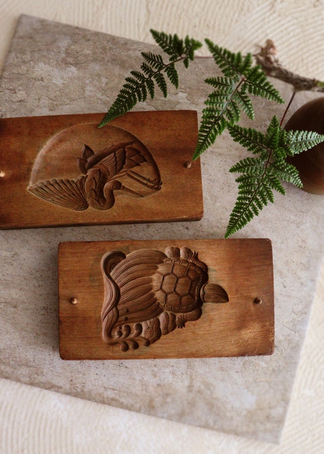 菓子型　鶴・亀　縁起物　民藝　古道具　インテリア小物　お菓子