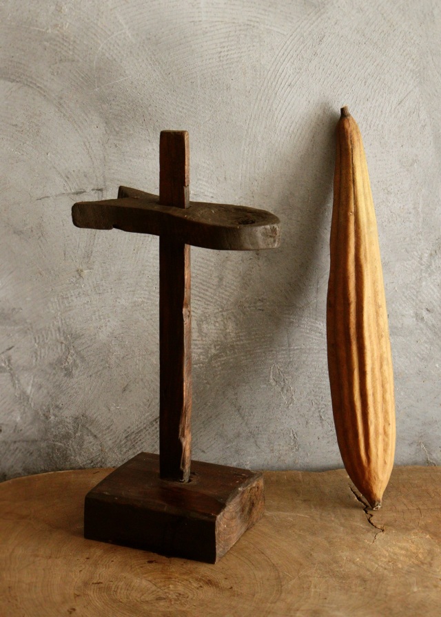 アンティーク燭台　李朝　韓国アンティーク　朝鮮美術　木製