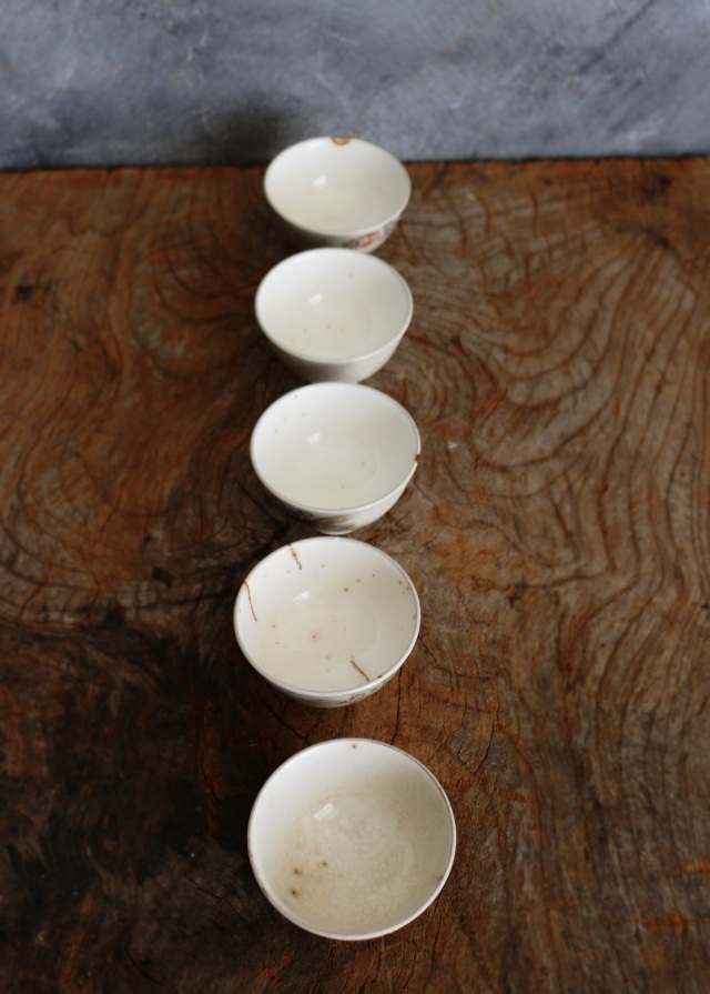 色絵万古焼煎茶茶碗客 酒器 金継 金直し 茶器 煎茶 中国茶 ぐいのみ 盃