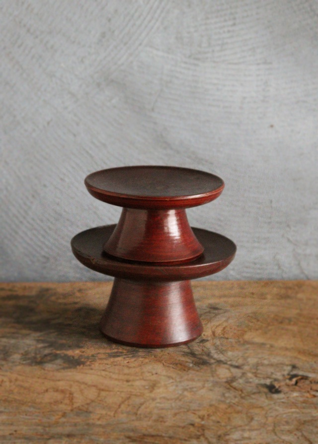 李朝　木台　祭器　高坏　菓子皿  木台 大小セット　直径130ｍｍと110ｍｍ