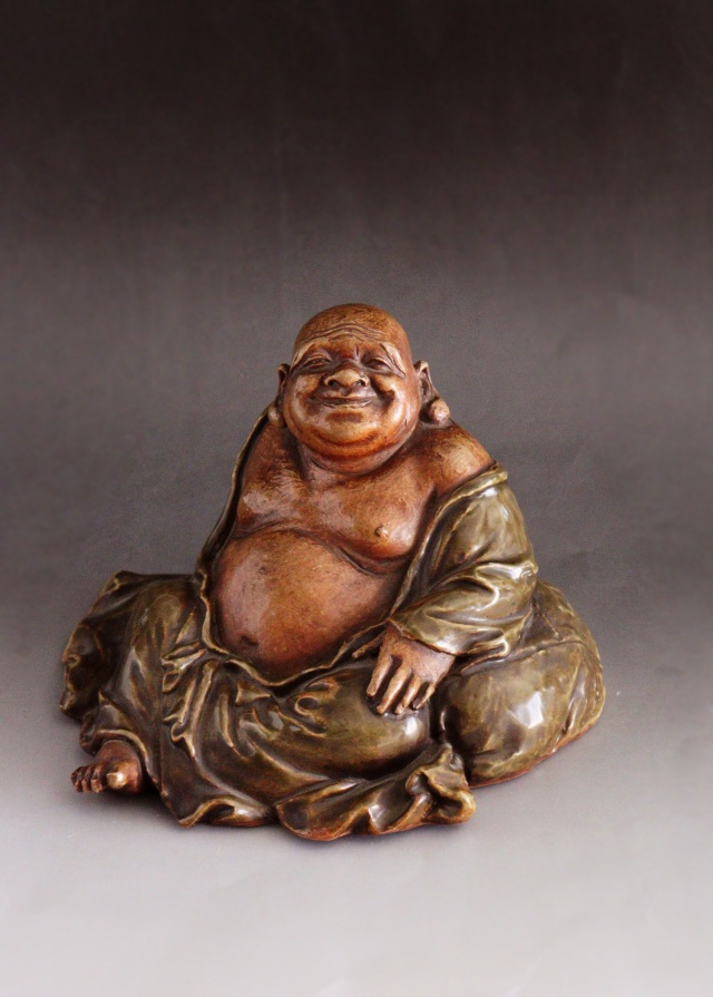 布袋像　九谷焼　　土人形　　福神様　時代仏　 布袋様