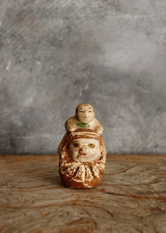 郷土人形 アンティーク 童子担ぎ達磨 ダルマ 民藝 郷土玩具 土