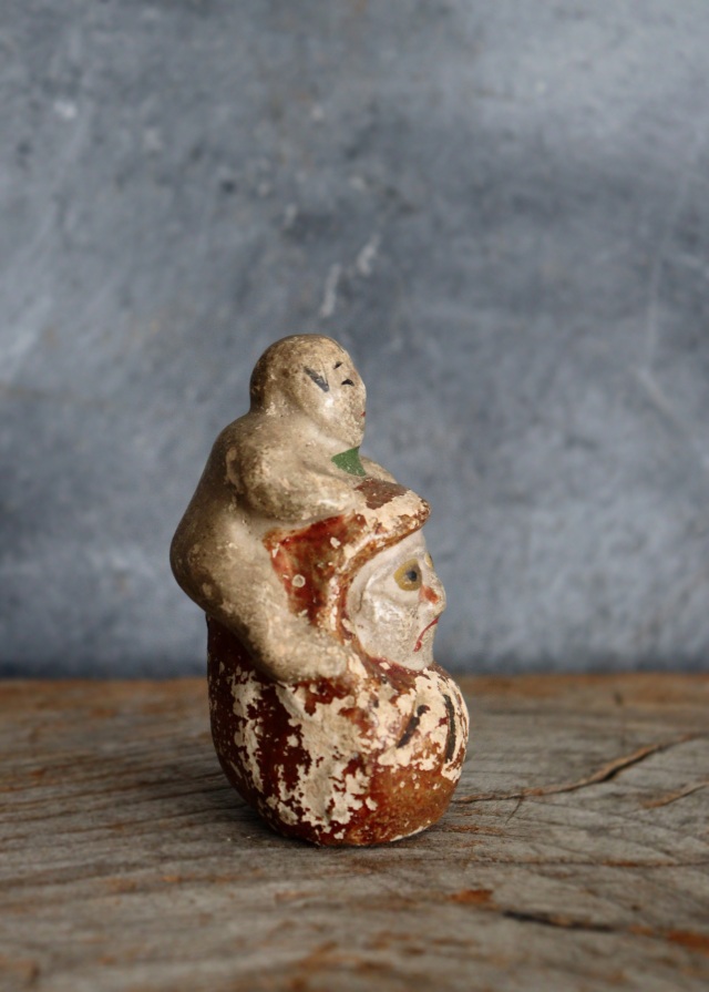 郷土人形 アンティーク 童子担ぎ達磨 ダルマ 民藝 郷土玩具 土人形