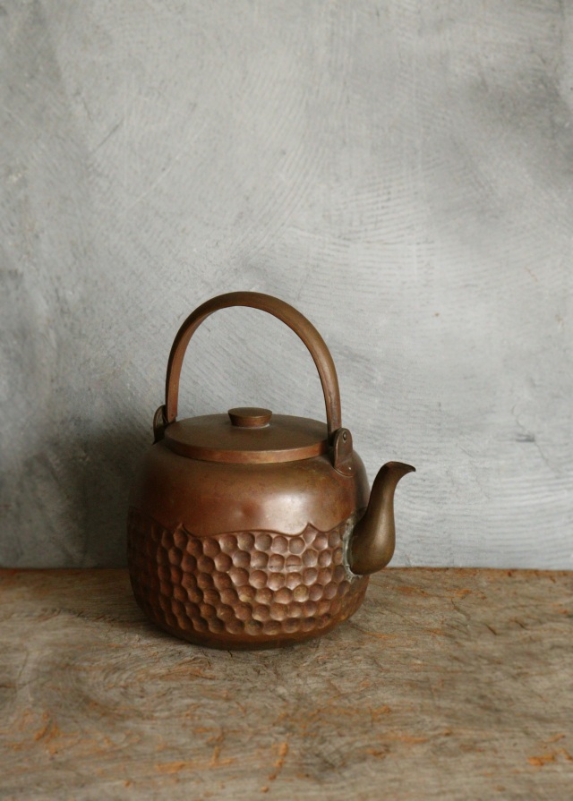 銅製打ち出し薬缶 水注 煎茶道具 茶道具 アウトドア 古道具