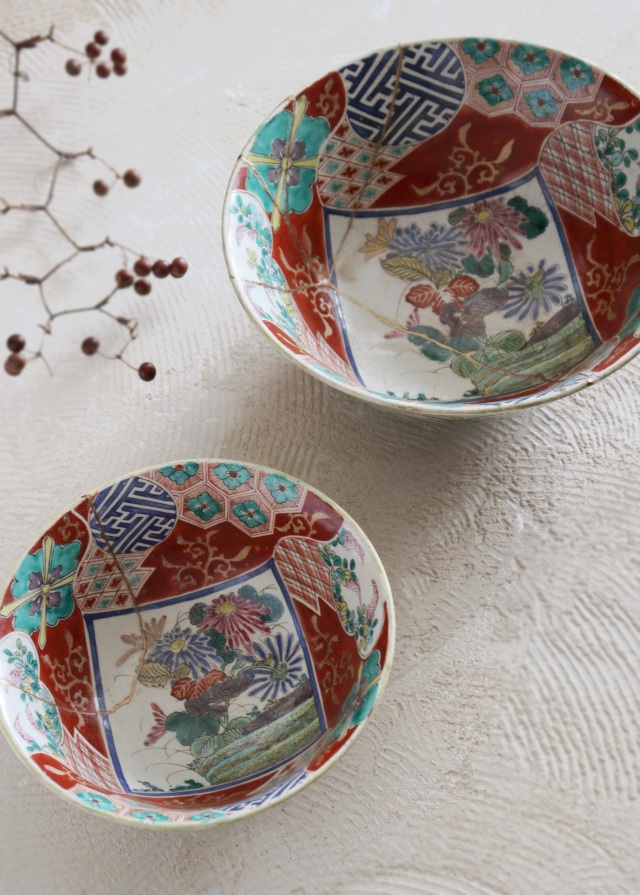 古伊万里 伊万里 色絵 金襴手 富士山 大皿 1客 古伊万里 金襴手