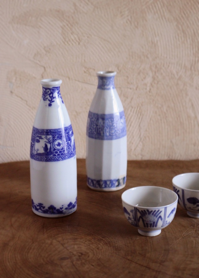 染付印判徳利 柄違い 酒徳利 一輪挿し
