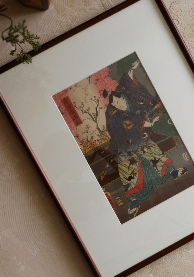 三代豊国　歌川国貞　「名古屋山三」　浮世絵　木版画　