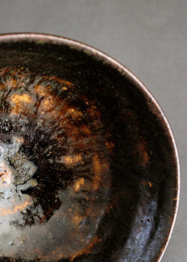 鈴木大弓作 黒高麗茶碗 抹茶碗 茶道具 伊賀焼
