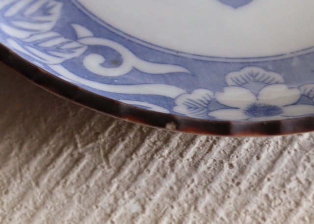 染付印判桐図16ｃｍイゲ皿　5枚組　　取り皿　盛皿　中皿　プレート　イゲ皿　アウトレット