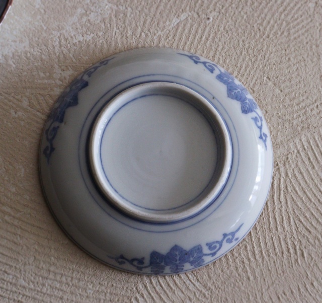 染付印判桐図16ｃｍイゲ皿　5枚組　　取り皿　盛皿　中皿　プレート　イゲ皿　アウトレット