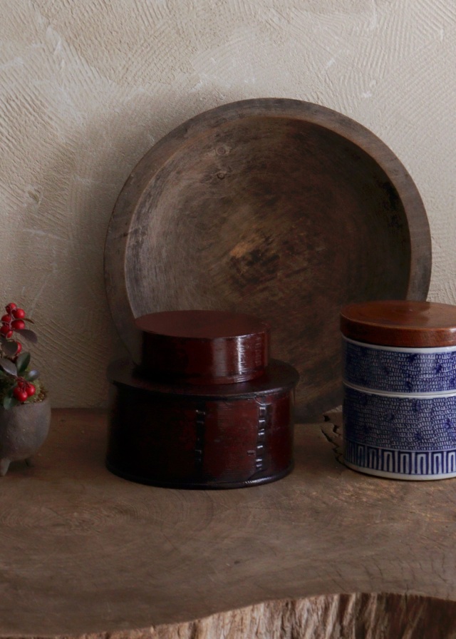 曲げわっぱ　漆器　入れ子　わっぱ　小物入れ　二段