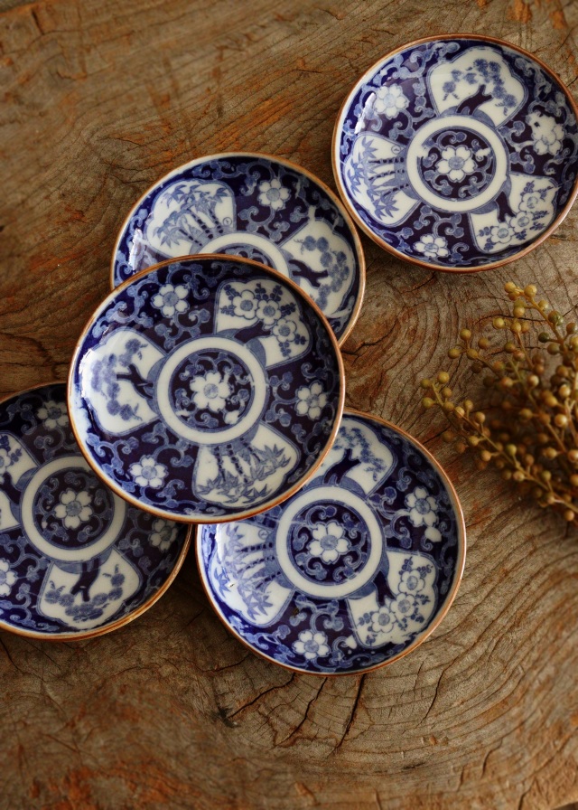 染付印判小皿 5枚組 松竹梅紋様 小皿 取り皿
