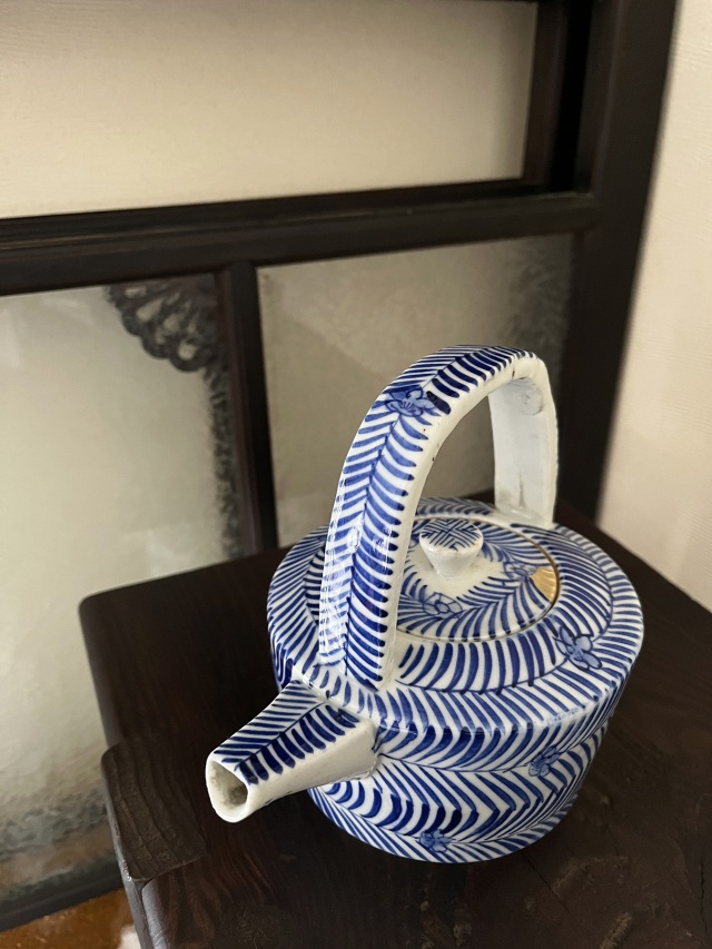 染付　鯛　水差　陶器　長さ20㎝高さ9㎝　昭和30年代購入品 染付 鯛 水差 陶器 長さ20㎝高さ9㎝ 昭和30