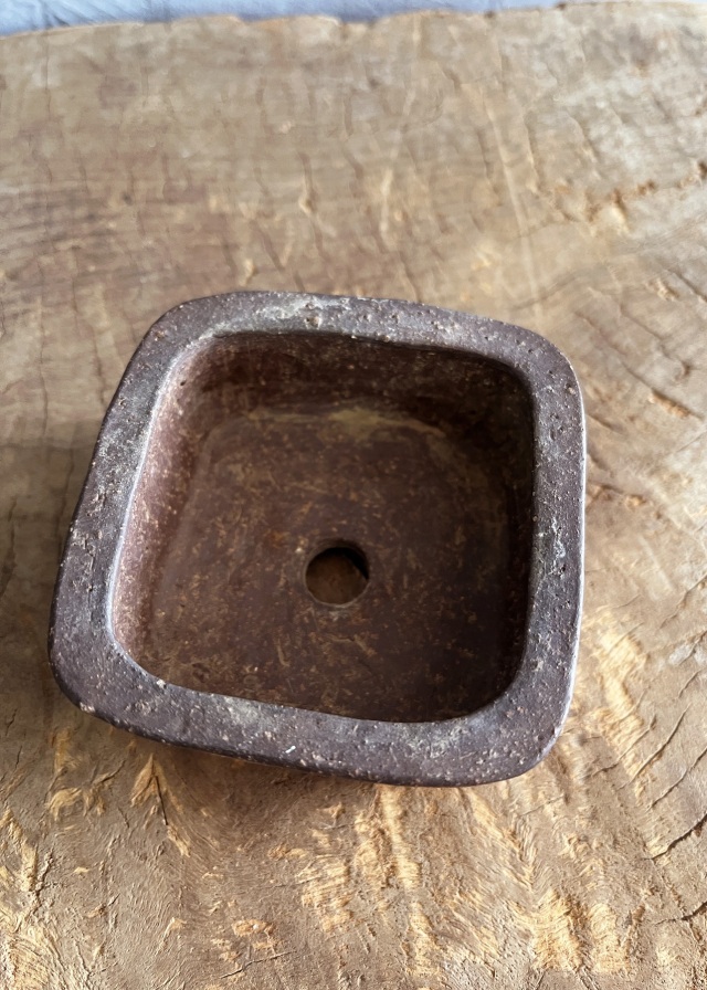 豆盆栽鉢　万古焼　春山作　小さな盆栽　盆栽鉢