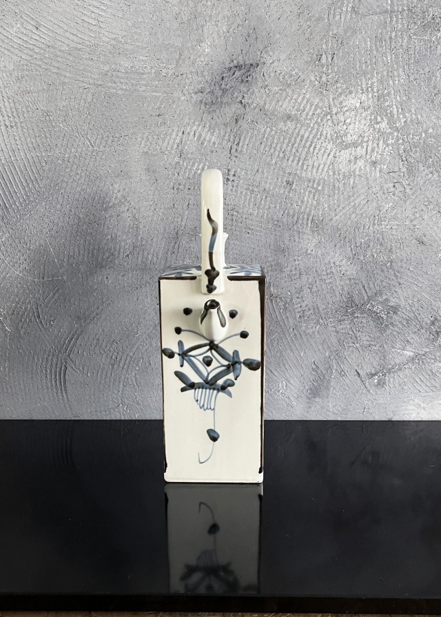 砥部焼　酒器　竹に雀