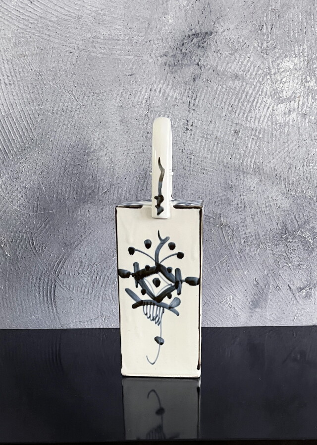 砥部焼　酒器　竹に雀