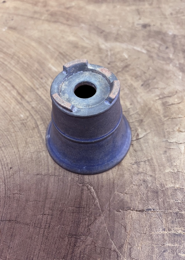 豆盆栽鉢瑠璃色　　平安香山作