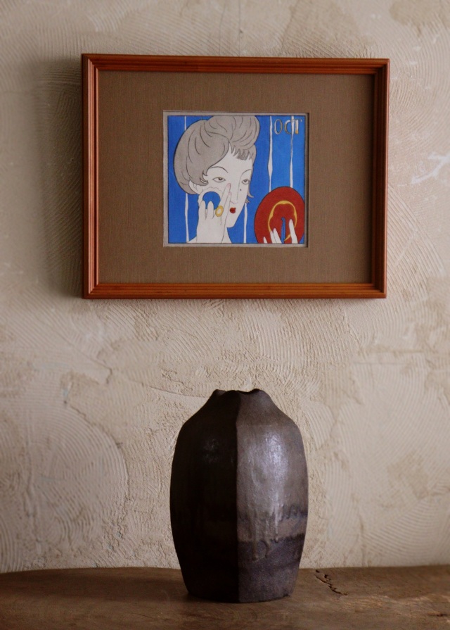 竹久夢二　版画　[お化粧]　絵画　インテリア　ピクチャー　アート　小さな絵