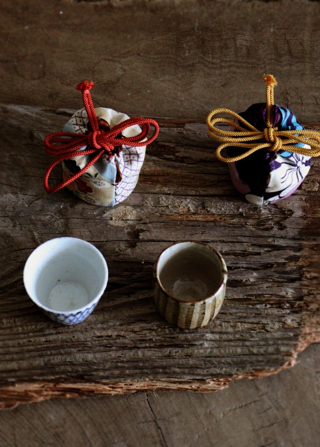 ウイスキー對盃　ショットグラス　酒器　仕覆　乾山銘あり