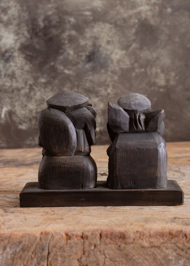 小さな恵比寿大黒像　木彫　木彫仏　　