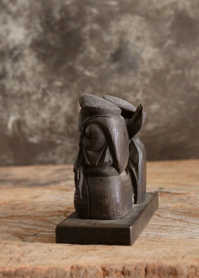 小さな恵比寿大黒像　木彫　木彫仏　　