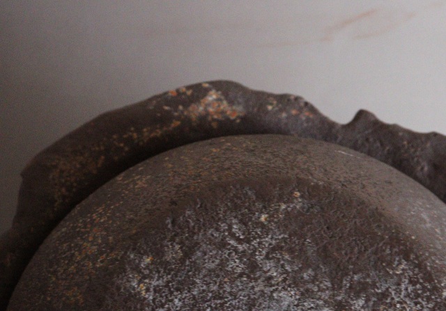 茶道具　置炉　置炉釜　傘型桐地紋置炉釜　電熱器付