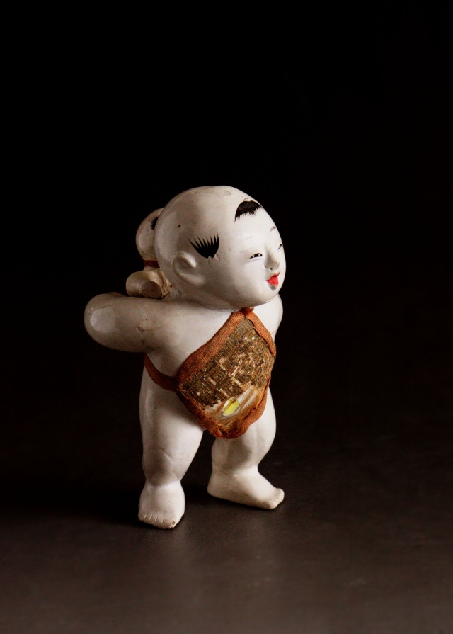 御所人形 つくね 江戸時代 背負い童子 骨董 古美術 小さな御所