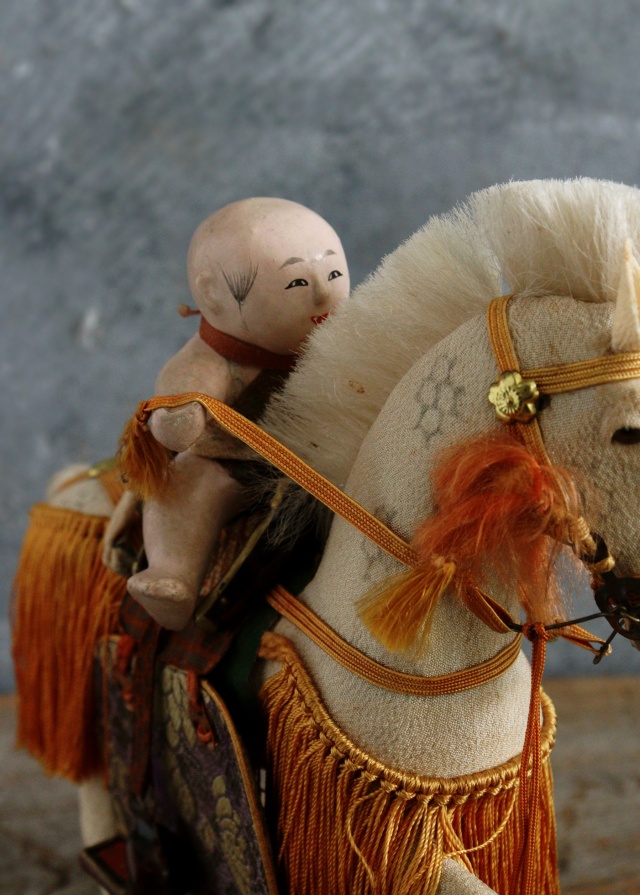 御所人形 つくね 江戸時代 馬乗り童子 骨董 古美術 小さな御所人形